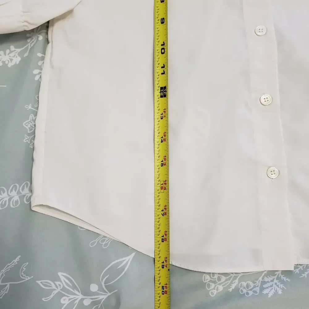 Zara lapel collar shirt short puffy sleeve Sz XS NWT Academia feminine Preppy